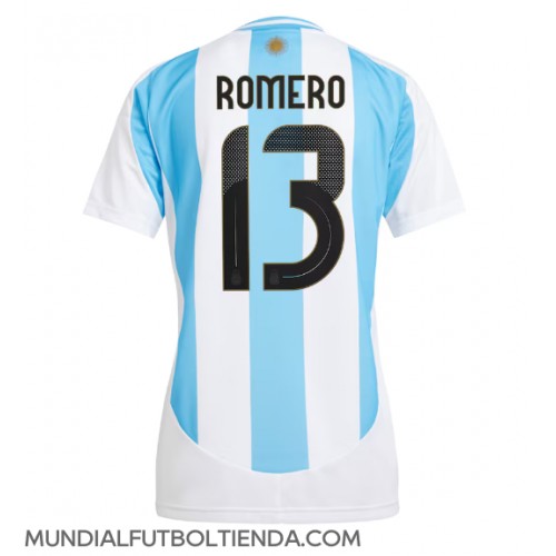 Camiseta Argentina Cristian Romero #13 Primera Equipación Replica Copa America 2024 para mujer mangas cortas